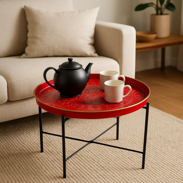 Tablett Vitoria Ø 60 cm – Klappbarer Tabletttisch im marokkanischen Design